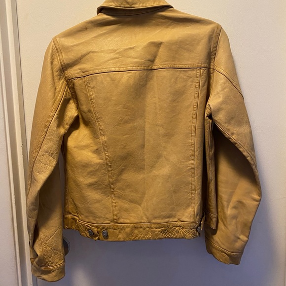 The Gap, vintage mustard leather jacket, size S - Picture 5 of 6